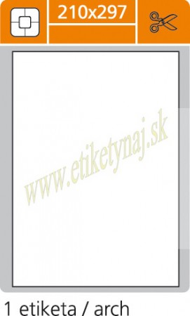 Print etikety PLUS biele 210x297  mm A/4 1000 hárkov